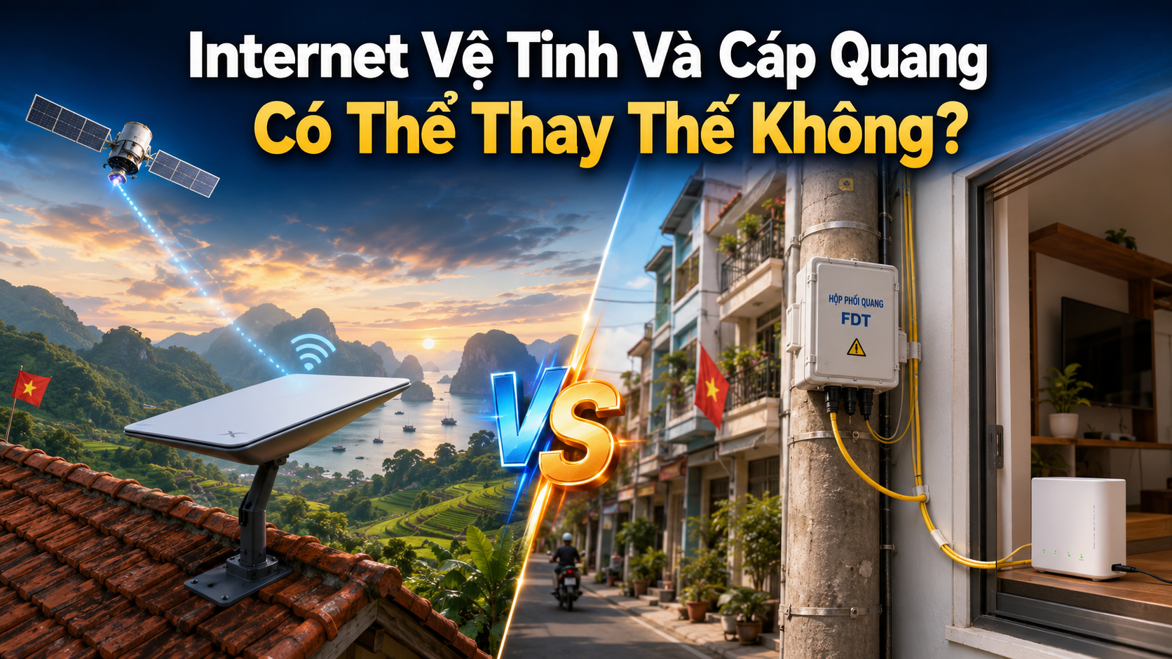 Internet vệ tinh và cáp quang