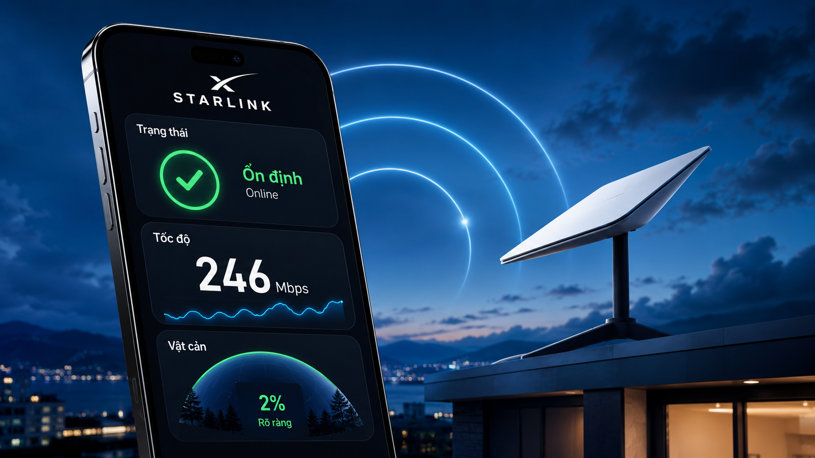 cài đặt thiết bị Starlink